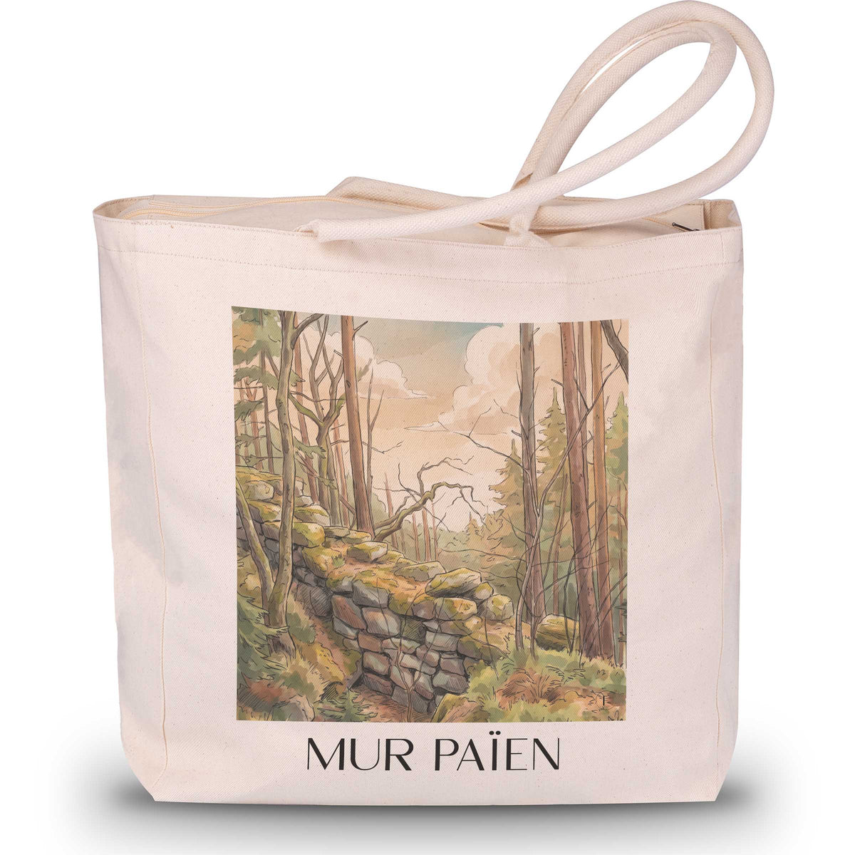 Mur Païen Shopping Tasche - Mont Sainte-Odile - Frankreich Tote Bag - Einkaufstasche im Aquarell Stil