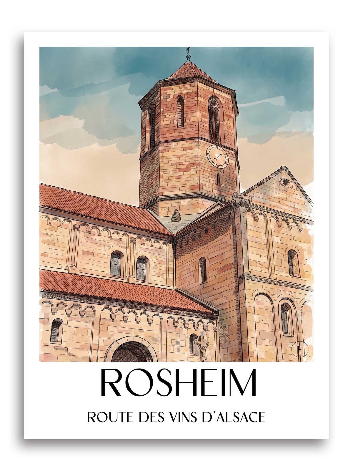 rosheim-route-des-vins-d'alsace-frankreich-poster-aquarell