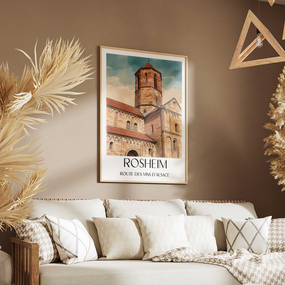 rosheim-route-des-vins-d'alsace-frankreich-poster-aquarell