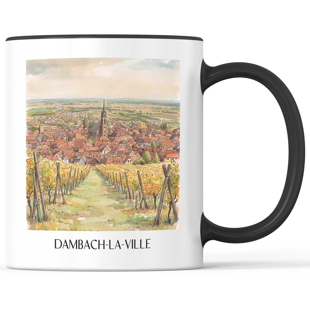 dambach-la-ville-route-des-vins-d'alsace-frankreich-kaffeebecher-aquarell
