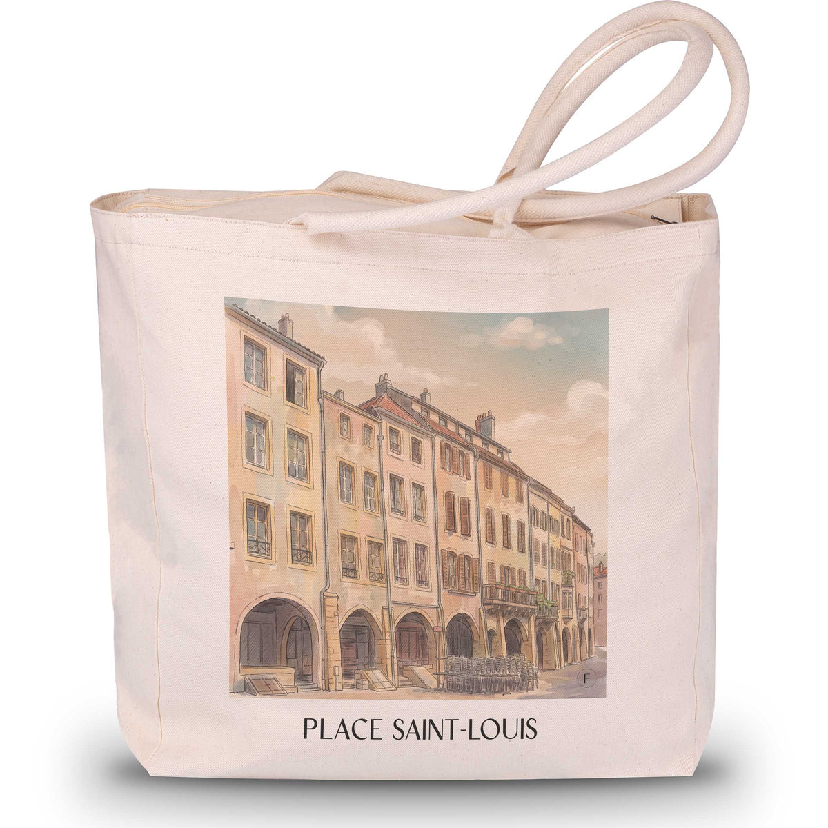 place-saint-louis-metz-frankreich-einkaufstasche-aquarell