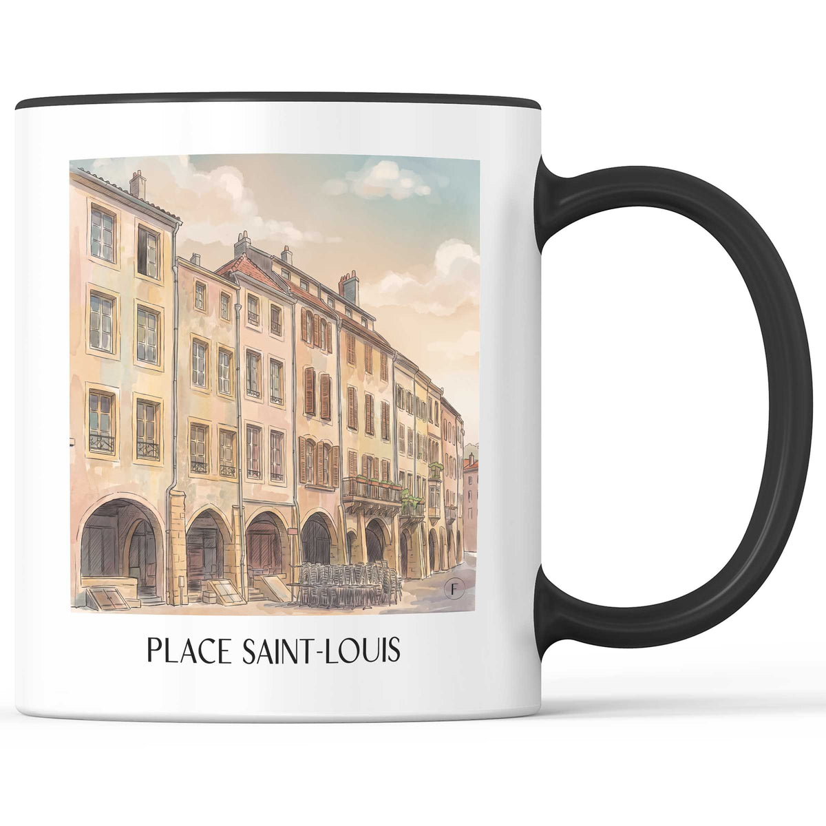 place-saint-louis-metz-frankreich-kaffeebecher-aquarell
