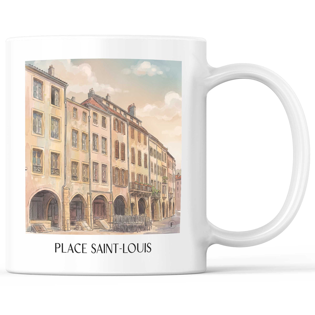 Place Saint-Louis Kaffeebecher - Metz - Frankreich Becher - Kaffeetasse im Aquarell Stil