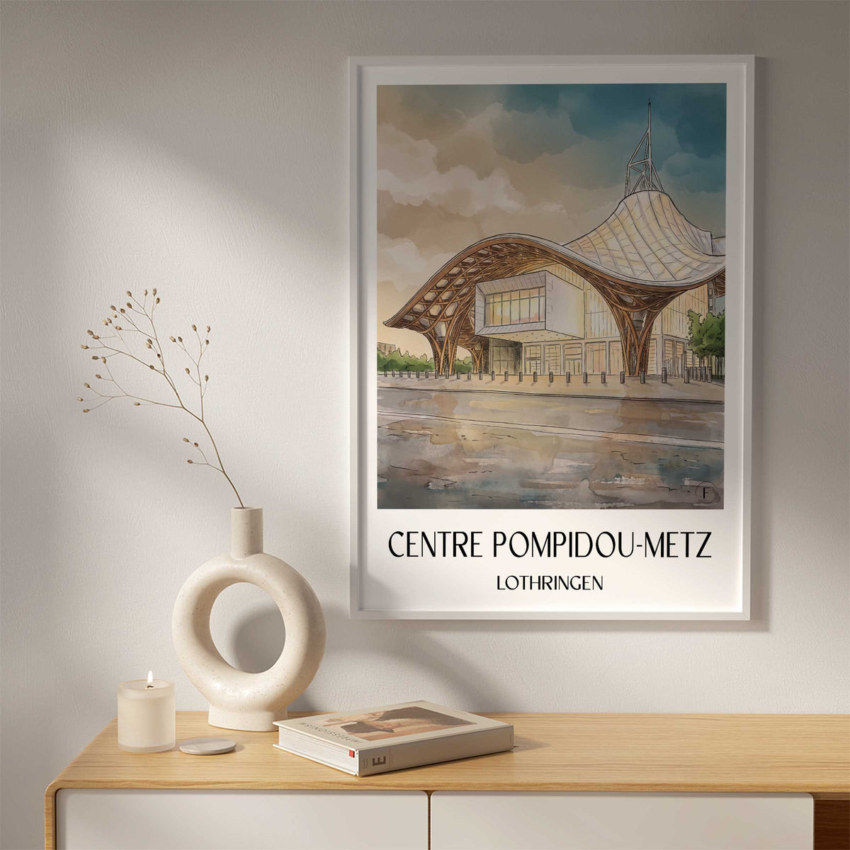 centre-pompidou-metz-lothringen-frankreich-poster-aquarell