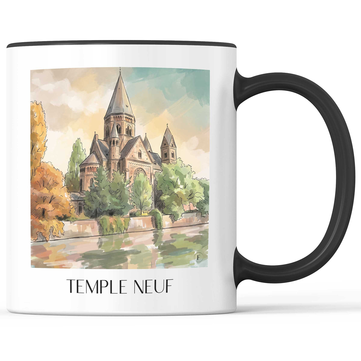 temple-neuf-metz-frankreich-kaffeebecher-aquarell