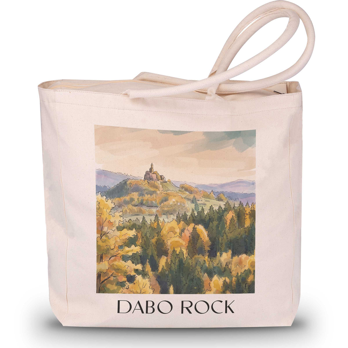 Rocher de Dabo Shopping Tasche - Moselle - Frankreich Tote Bag - Einkaufstasche im Aquarell Stil