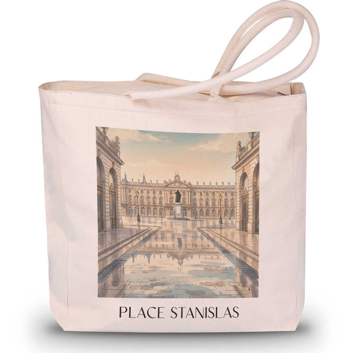 Place Stanislas Shopping Tasche - Nancy - Frankreich Tote Bag - Einkaufstasche im Aquarell Stil