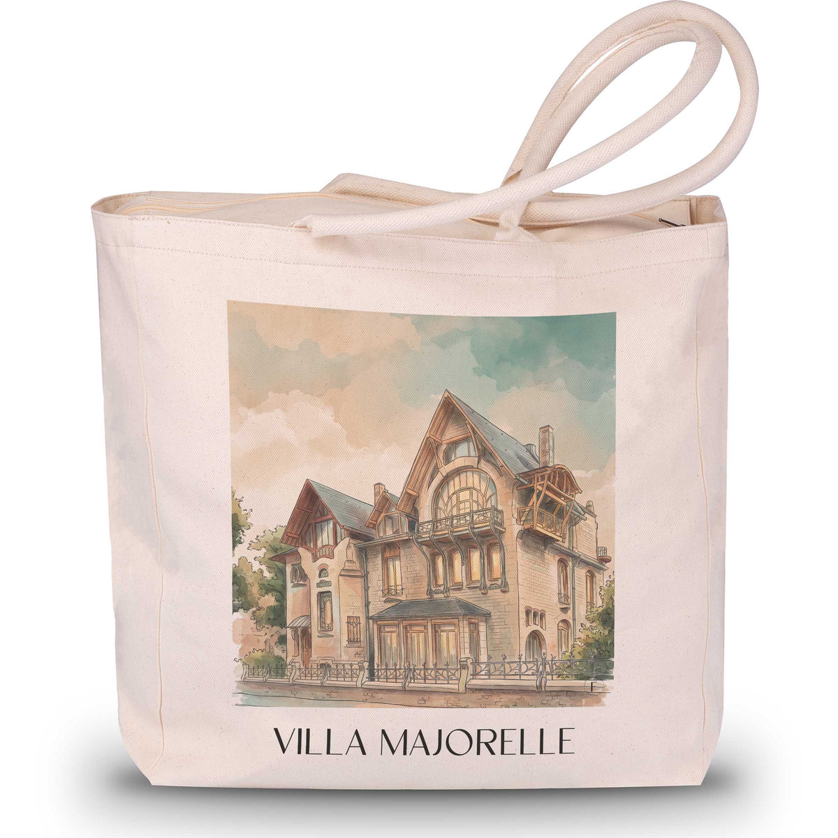 Villa Majorelle Shopping Tasche - Nancy - Frankreich Tote Bag - Einkaufstasche im Aquarell Stil