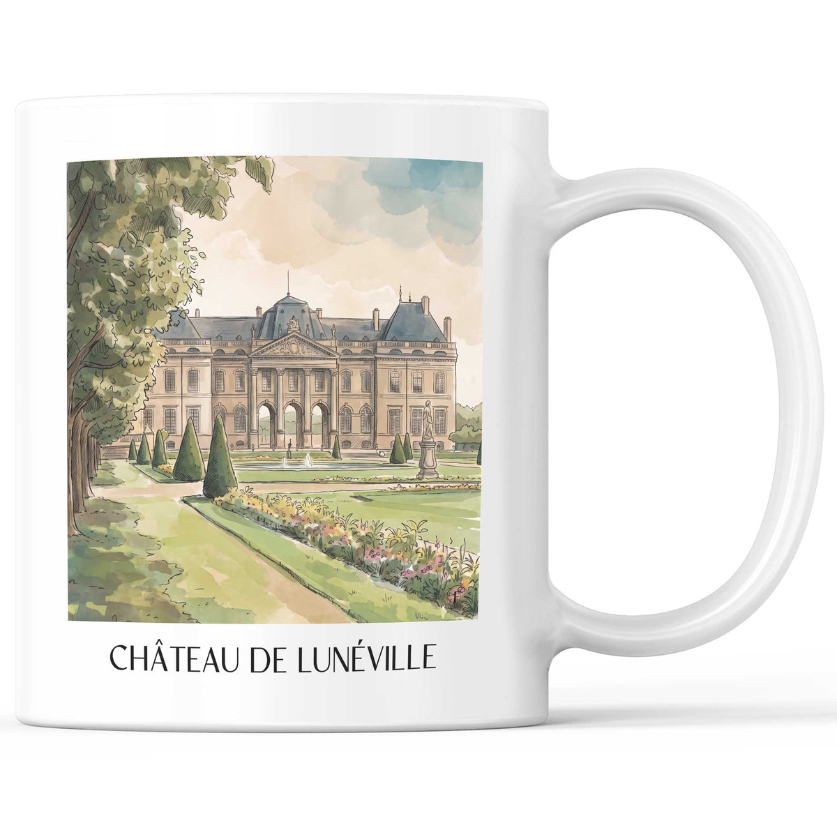 Château de Lunéville Kaffeebecher - Lunéville - Frankreich Becher - Kaffeetasse im Aquarell Stil