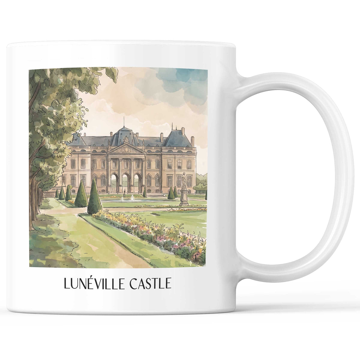 Château de Lunéville Kaffeebecher - Lunéville - Frankreich Becher - Kaffeetasse im Aquarell Stil