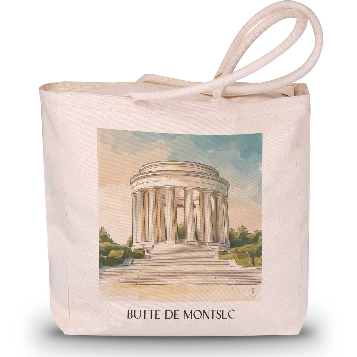 Butte de Montsec Shopping Tasche - Woëvre - Frankreich Tote Bag - Einkaufstasche im Aquarell Stil