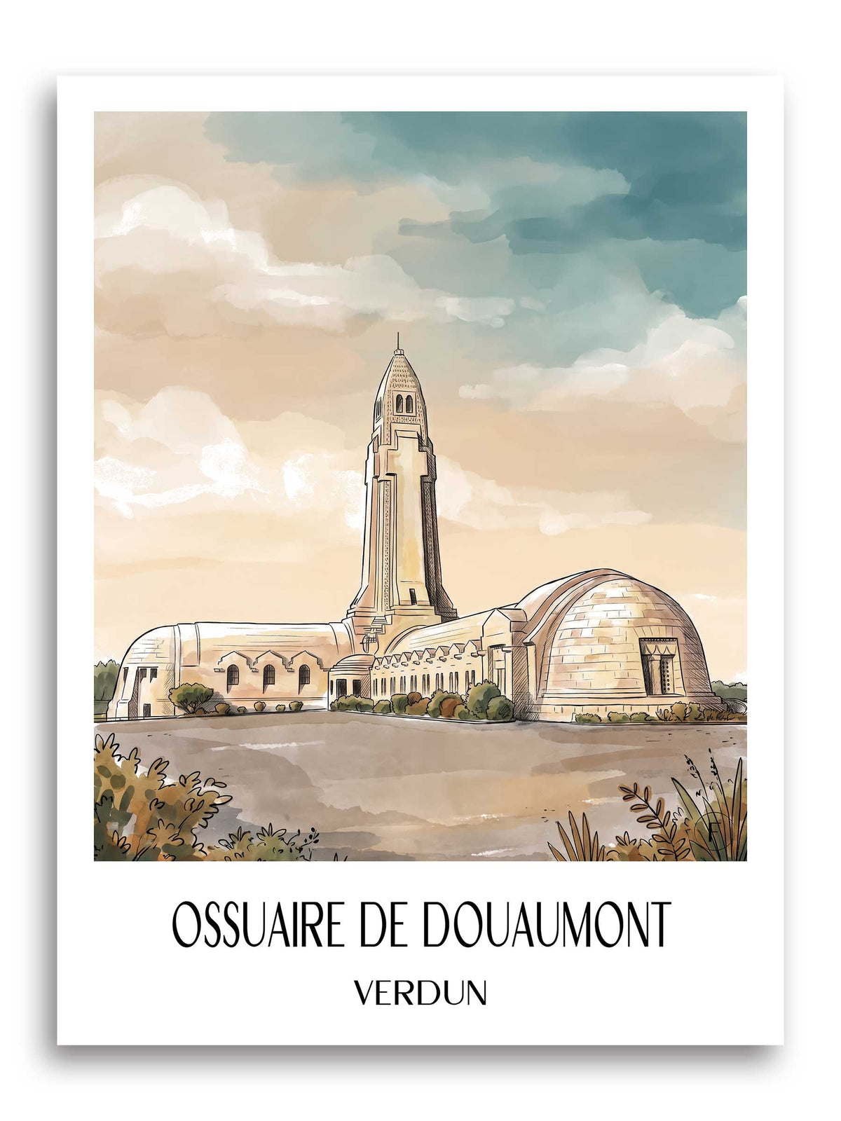 ossuaire-de-douaumont-verdun-frankreich-poster-aquarell