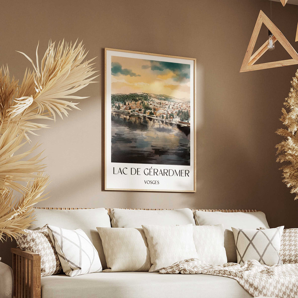 lac-de-gérardmer-vosges-frankreich-poster-aquarell