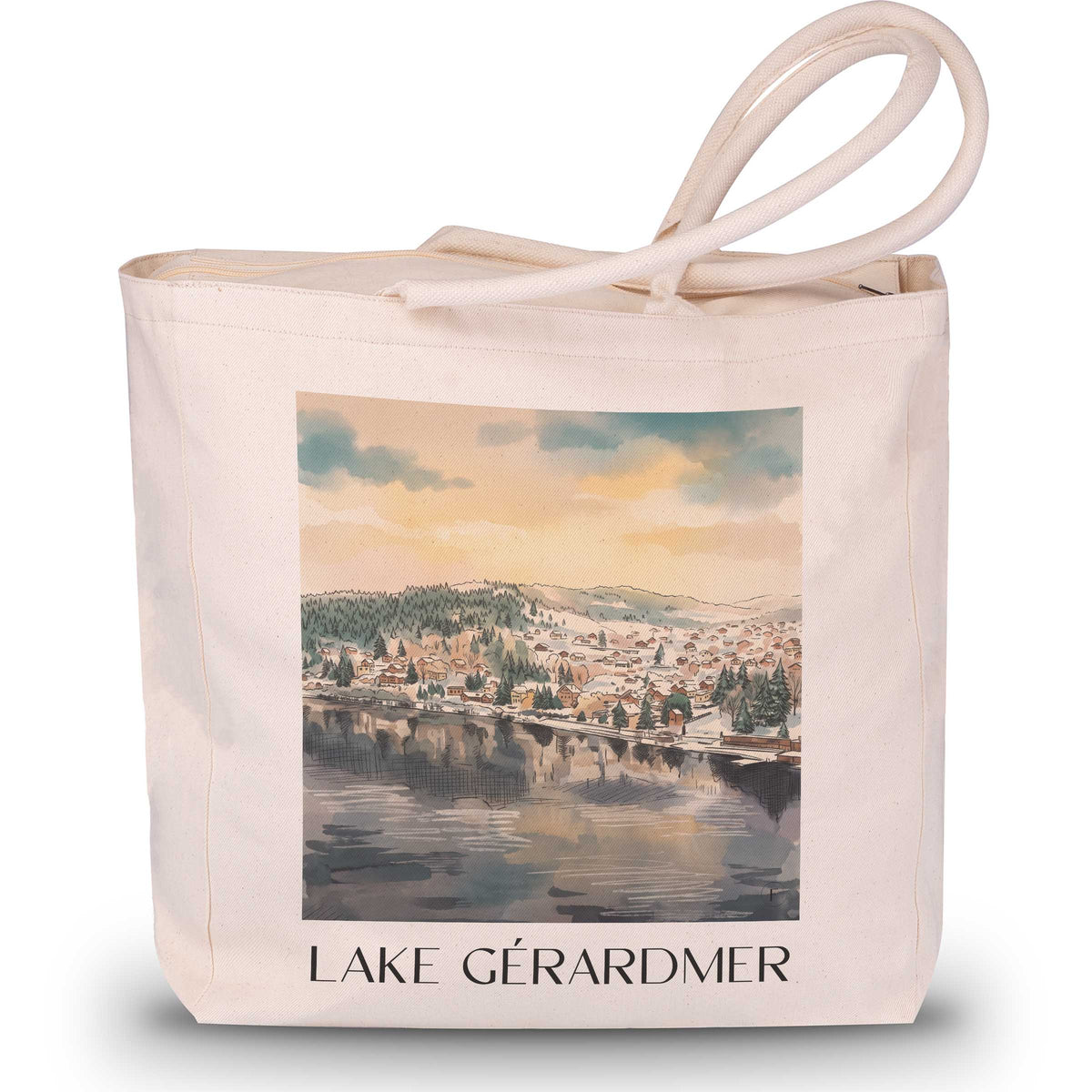Lac de Gérardmer Shopping Tasche - Vosges - Frankreich Tote Bag - Einkaufstasche im Aquarell Stil