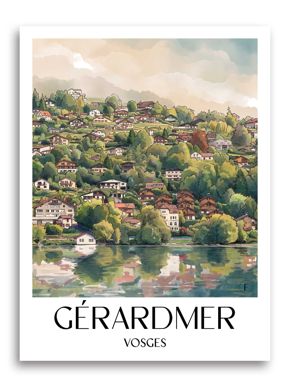 gérardmer-vosges-frankreich-poster-aquarell