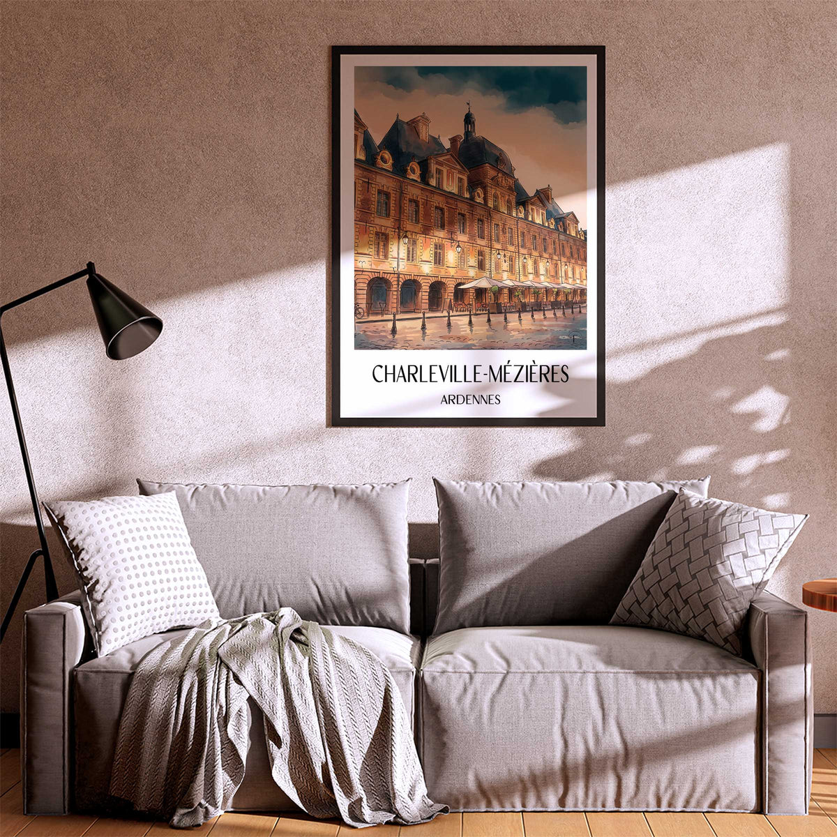 charleville-mézières-ardennes-frankreich-poster-aquarell