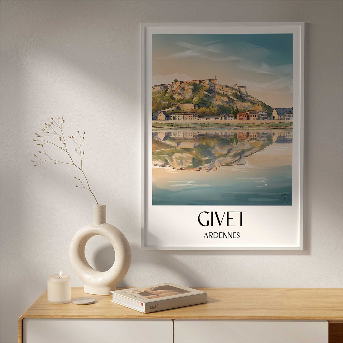 givet-ardennes-frankreich-poster-aquarell