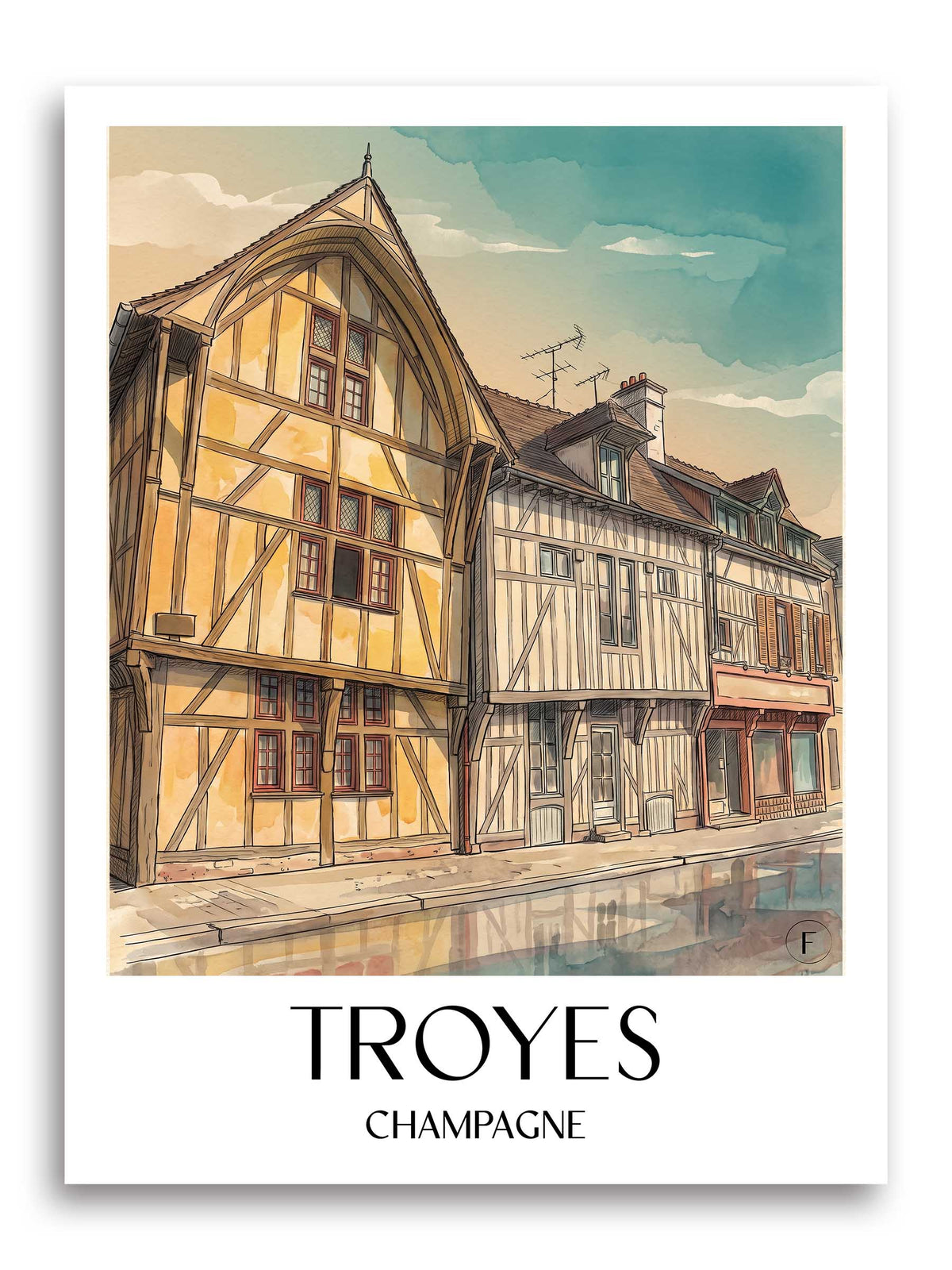 troyes-champagne-frankreich-poster-aquarell