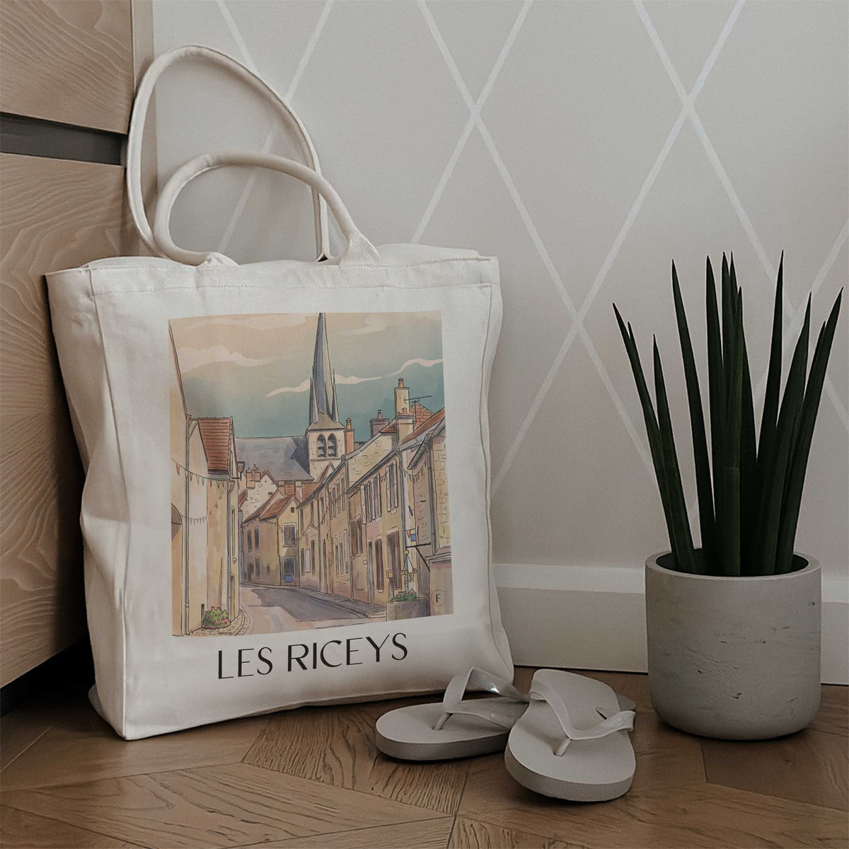 les-riceys-côte-des-bar-frankreich-einkaufstasche-aquarell
