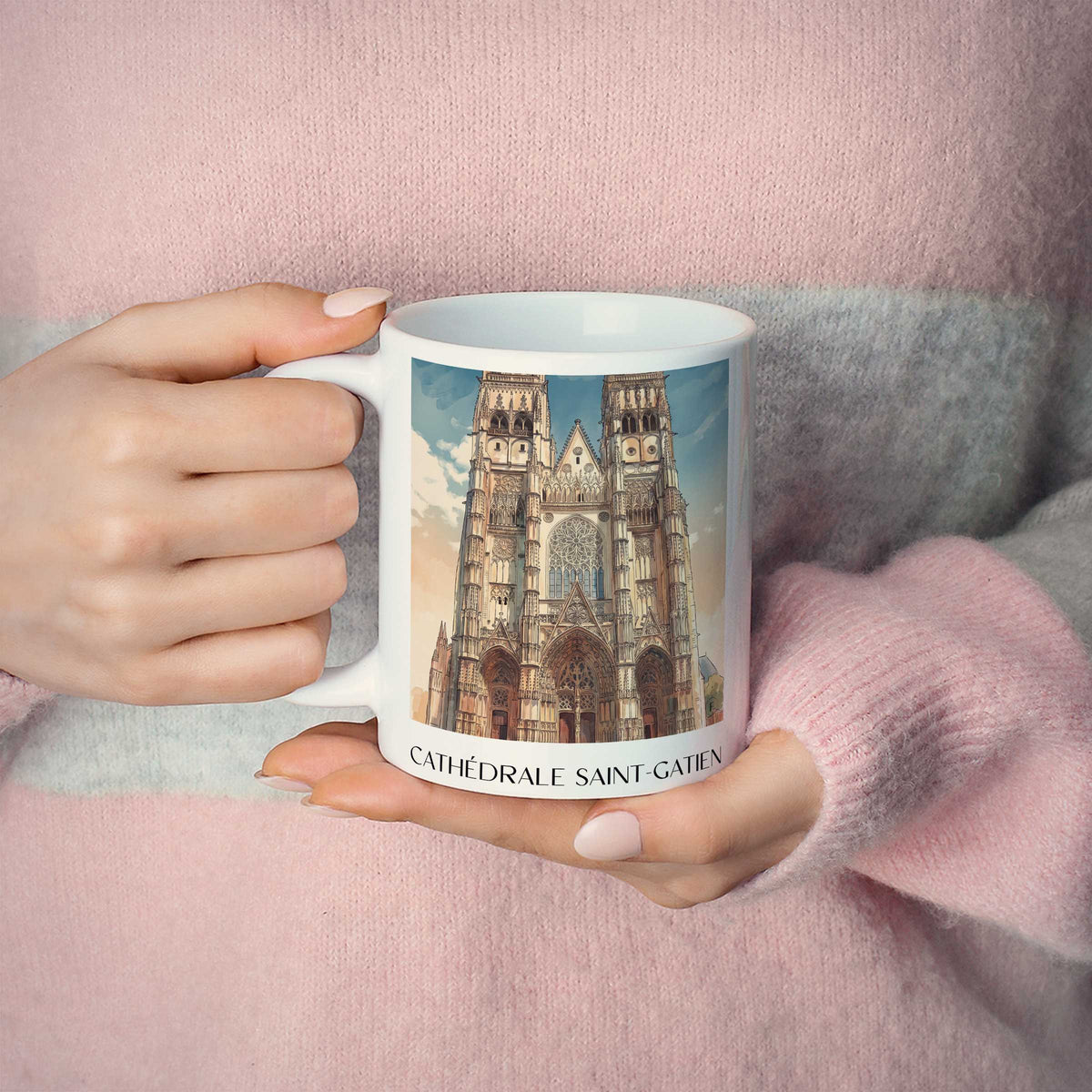 cathédrale-saint-gatien-tours-frankreich-kaffeebecher-aquarell