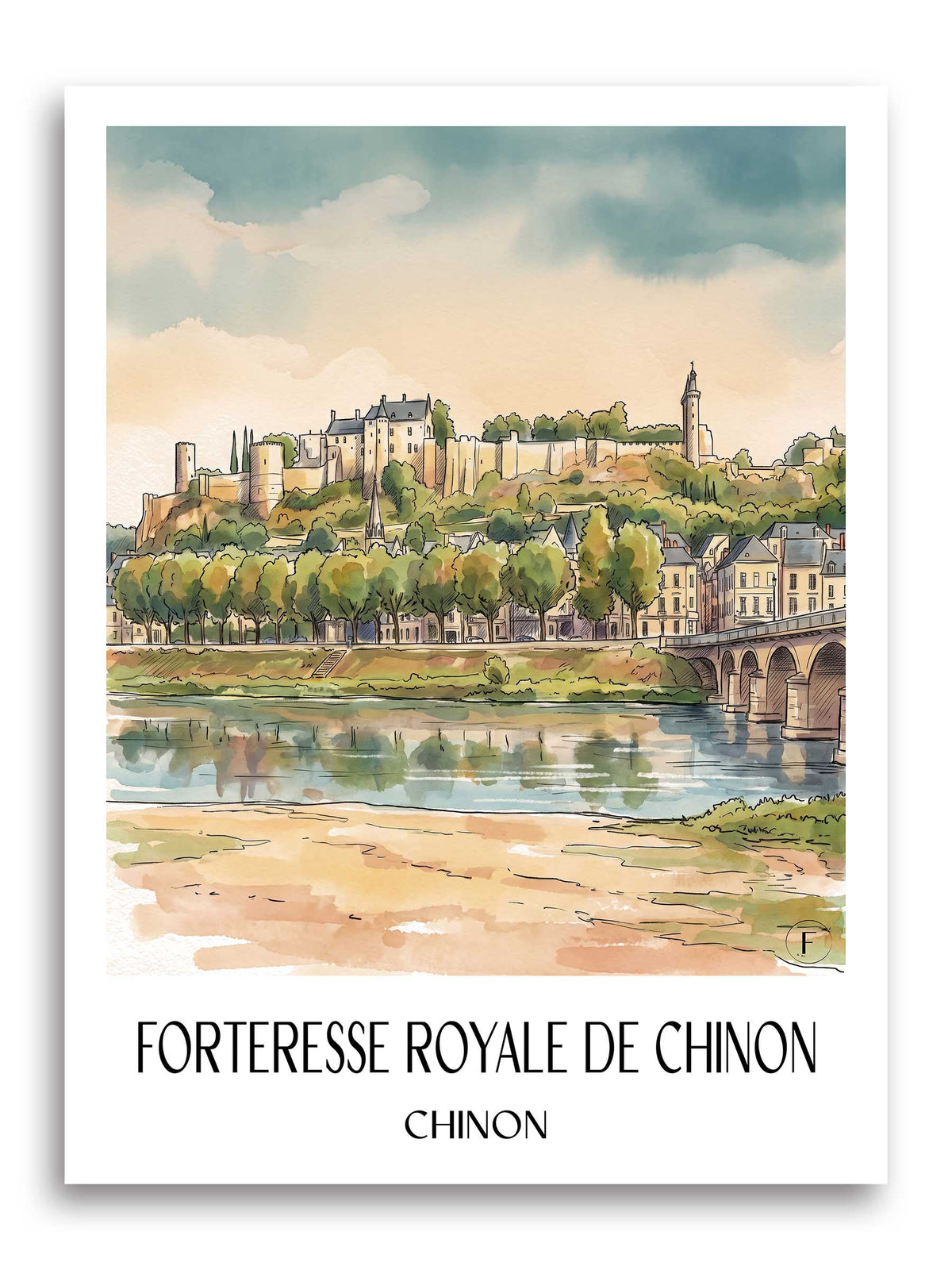 forteresse-royale-de-chinon-chinon-frankreich-poster-aquarell