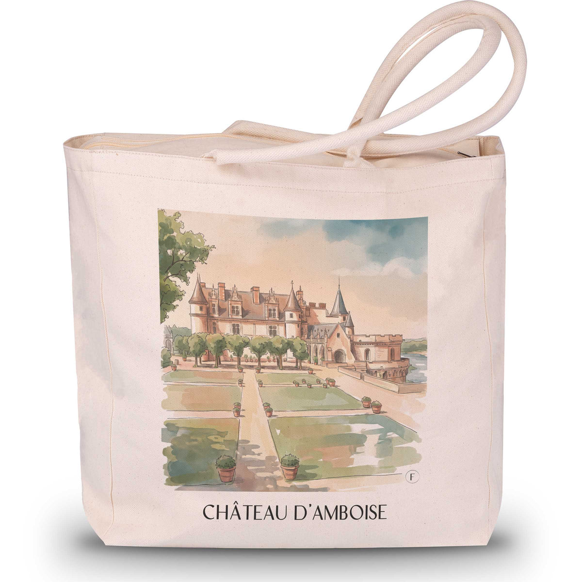 Château d'Amboise Shopping Tasche - Val de Loire - Frankreich Tote Bag - Einkaufstasche im Aquarell Stil