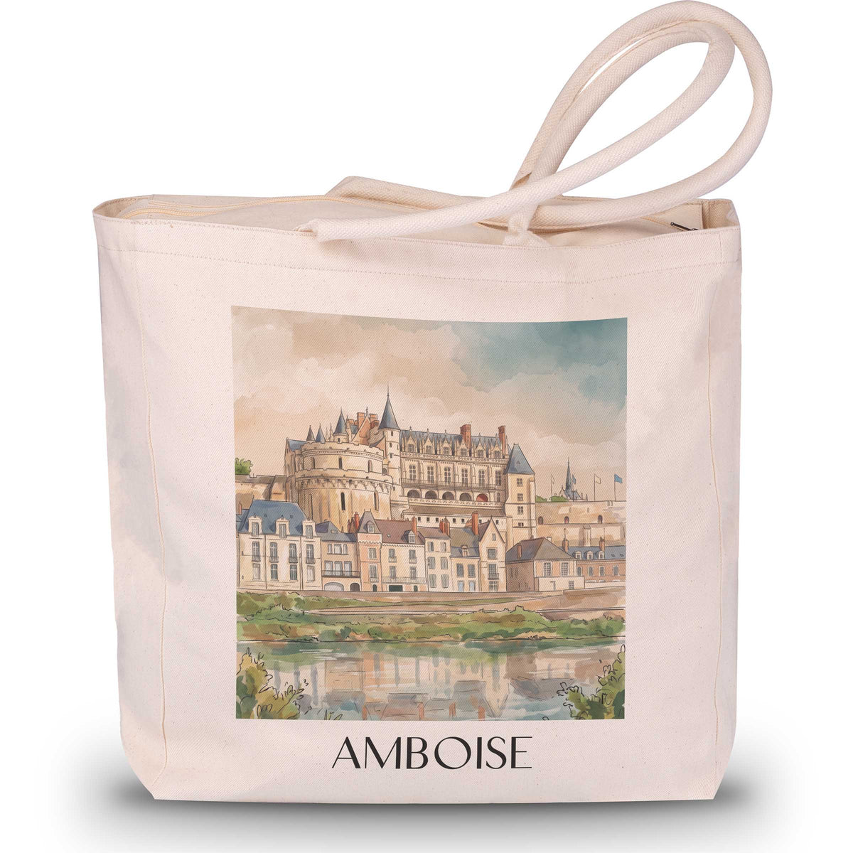 Amboise Shopping Tasche - Val de Loire - Frankreich Tote Bag - Einkaufstasche im Aquarell Stil