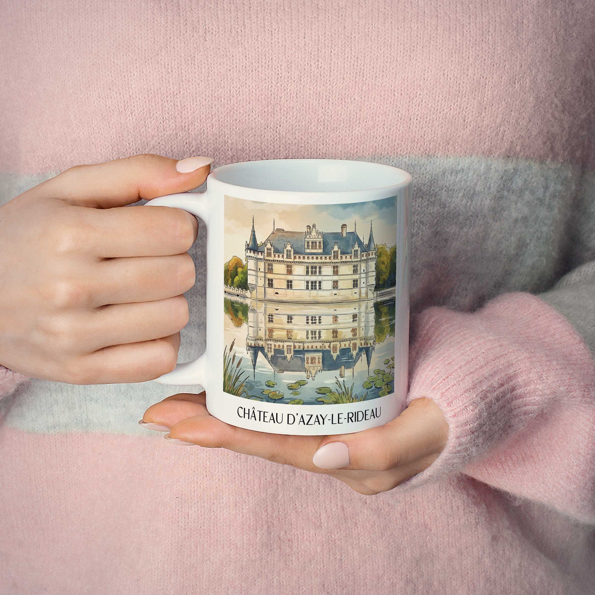 château-d'azay-le-rideau-val-de-loire-frankreich-kaffeebecher-aquarell