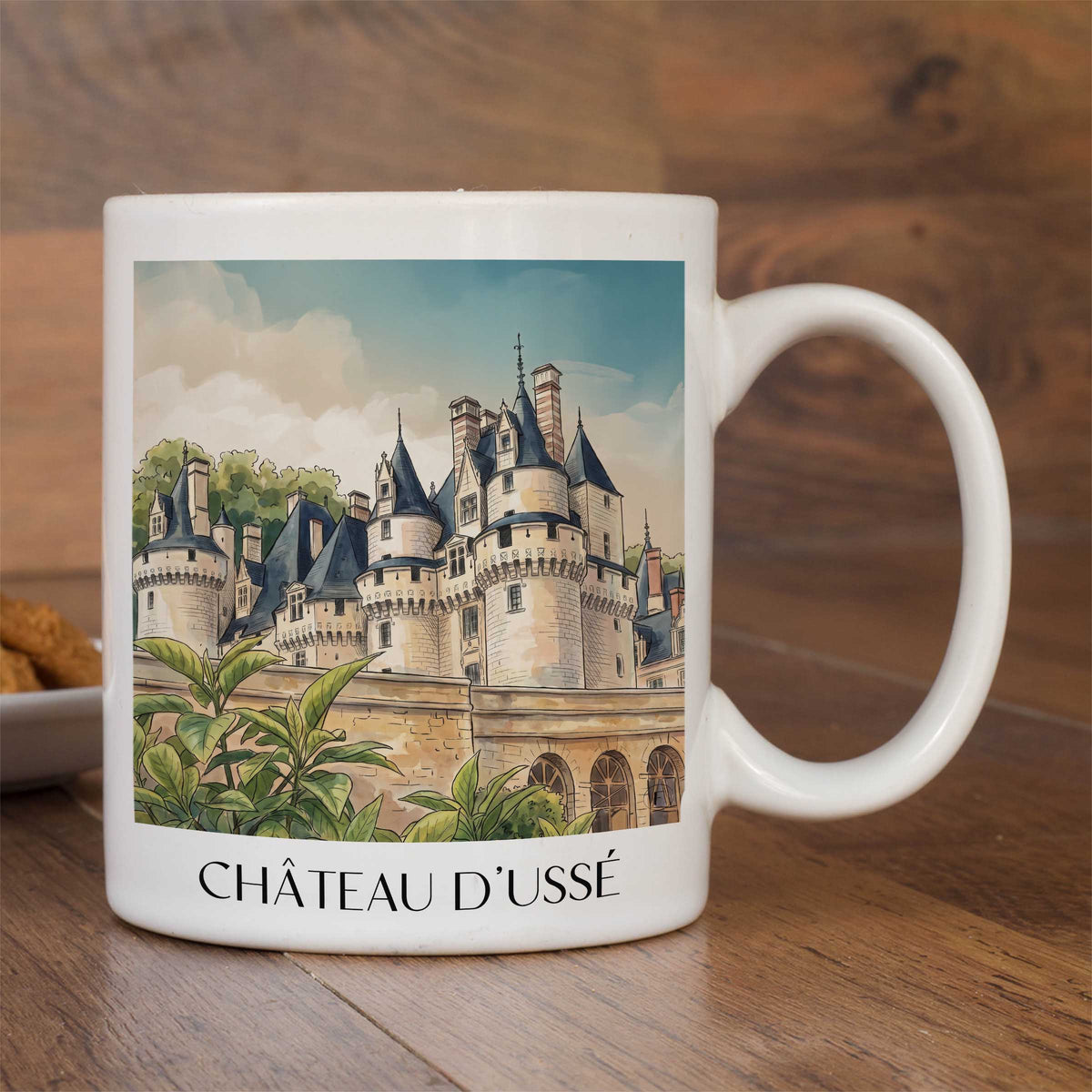 château-d'ussé-rigny-ussé-frankreich-kaffeebecher-aquarell