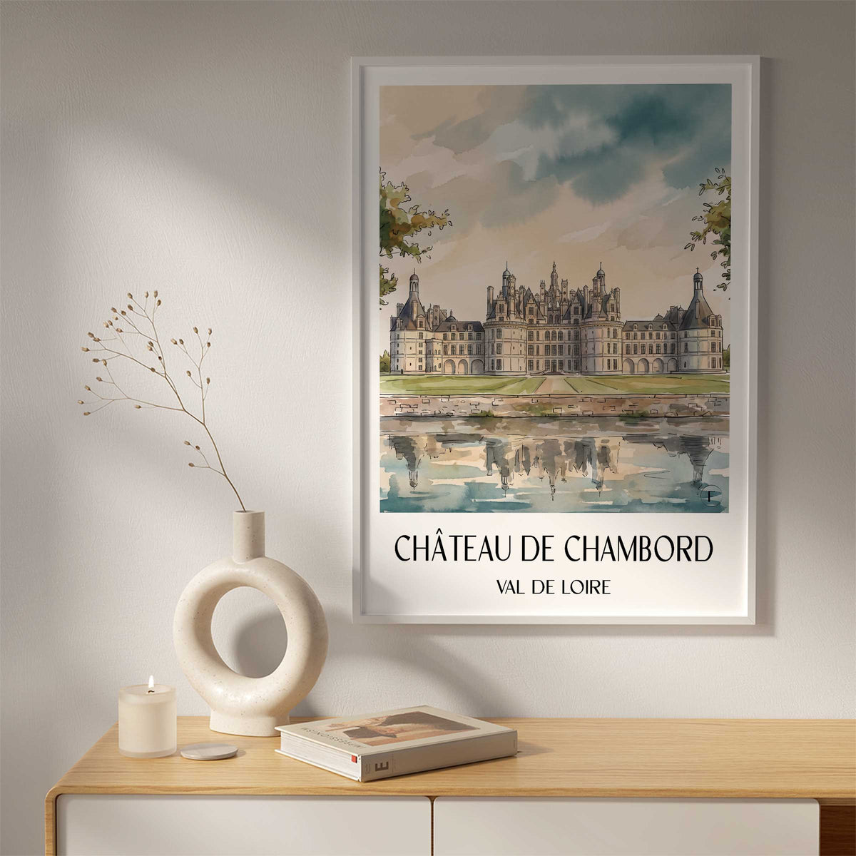 château-de-chambord-val-de-loire-frankreich-poster-aquarell