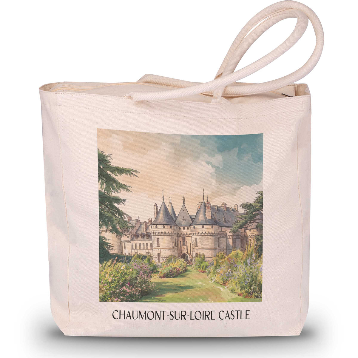 Château de Chaumont-sur-Loire Shopping Tasche - Val de Loire - Frankreich Tote Bag - Einkaufstasche im Aquarell Stil
