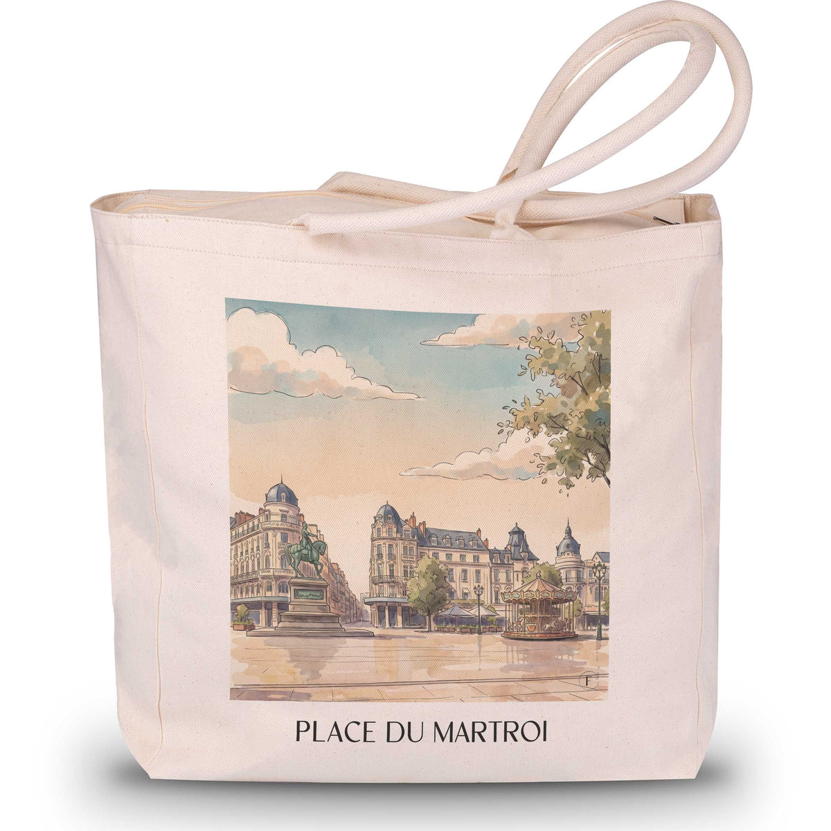 place-du-martroi-orléans-frankreich-einkaufstasche-aquarell