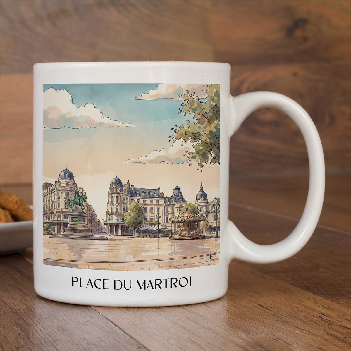 place-du-martroi-orléans-frankreich-kaffeebecher-aquarell