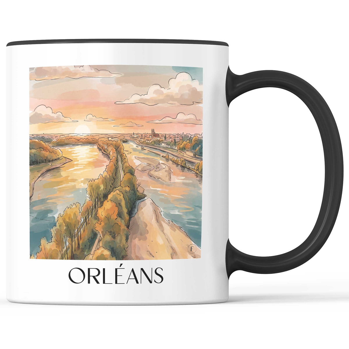 orléans-val-de-loire-frankreich-kaffeebecher-aquarell