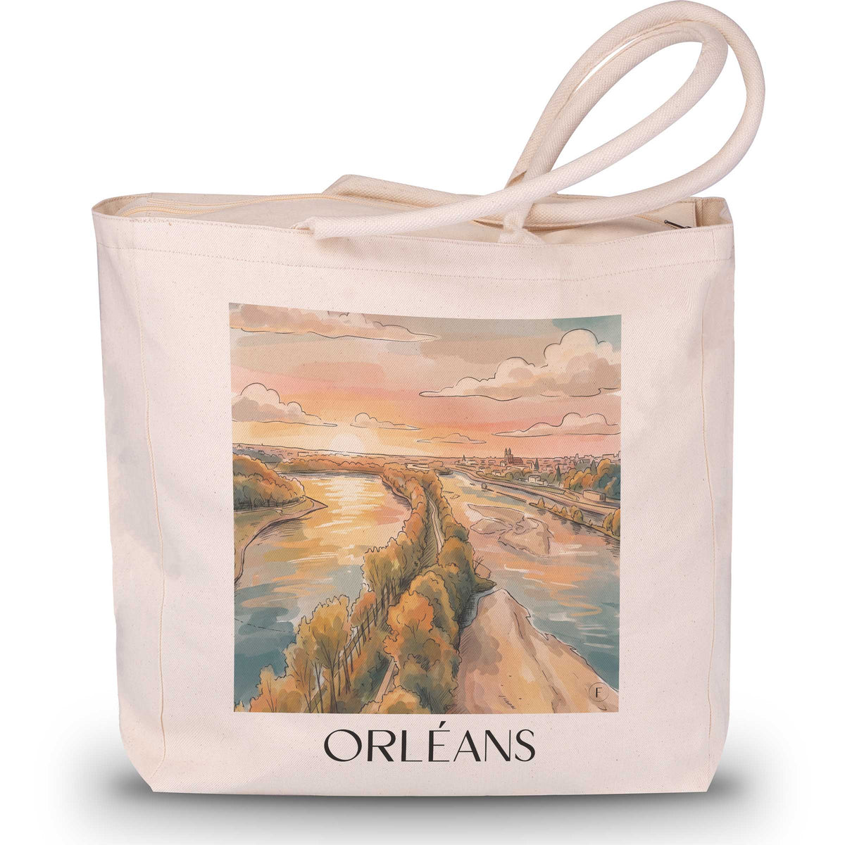 Orléans Shopping Tasche - Val de Loire - Frankreich Tote Bag - Einkaufstasche im Aquarell Stil