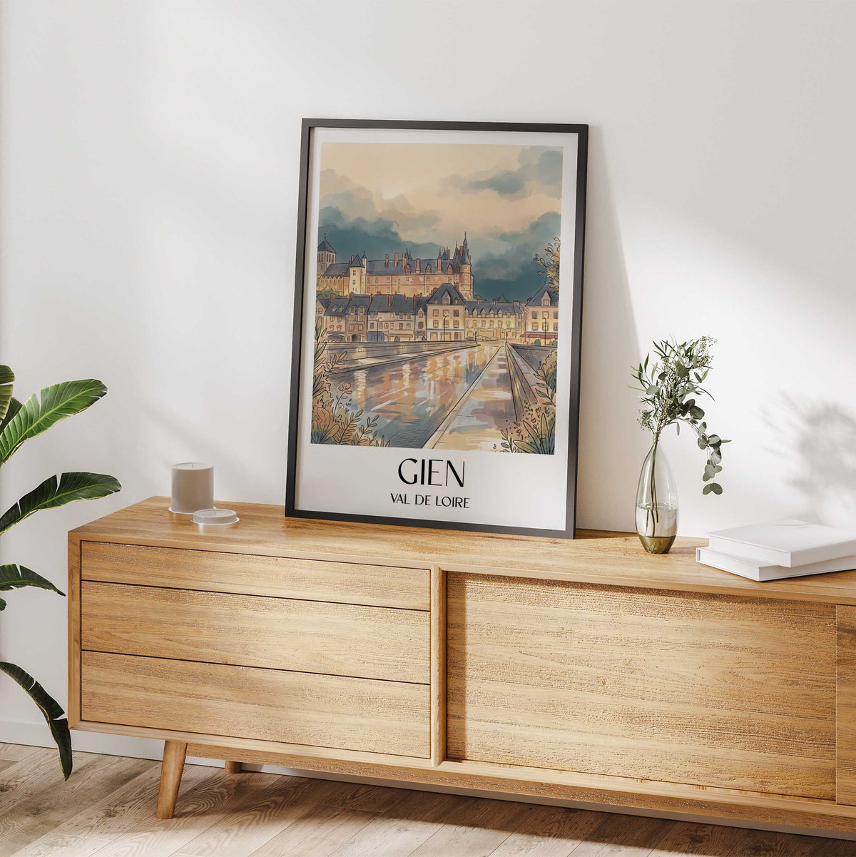 gien-val-de-loire-frankreich-poster-aquarell