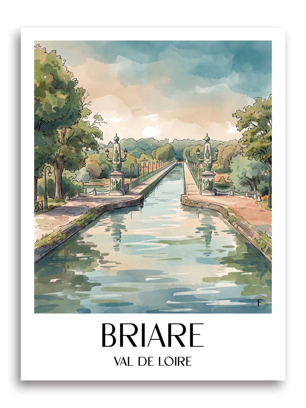 briare-val-de-loire-frankreich-poster-aquarell