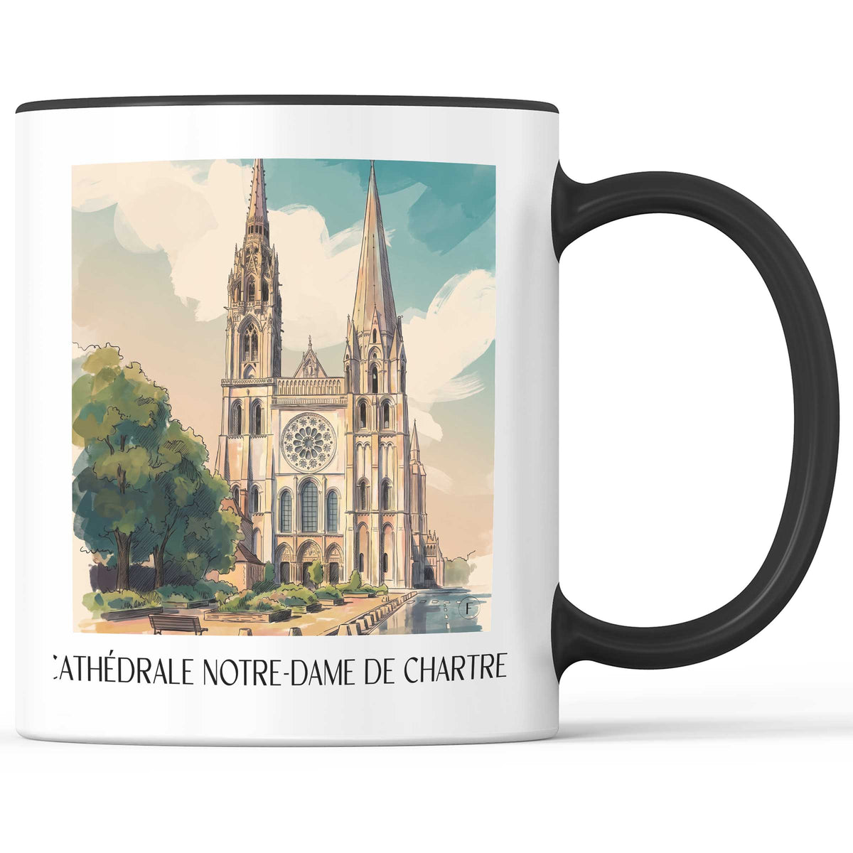 cathédrale-notre-dame-chartres-frankreich-kaffeebecher-aquarell