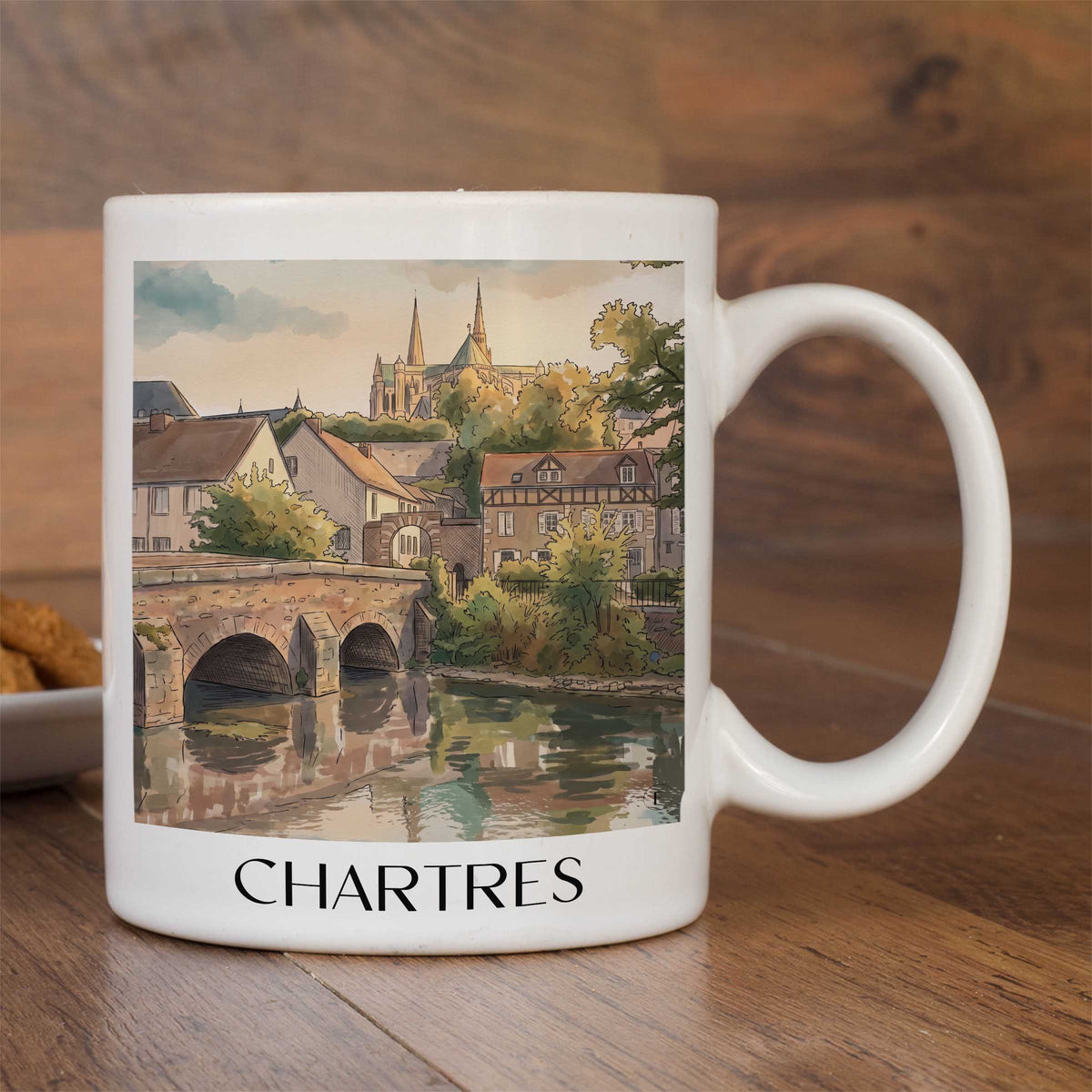 chartres-val-de-loire-frankreich-kaffeebecher-aquarell