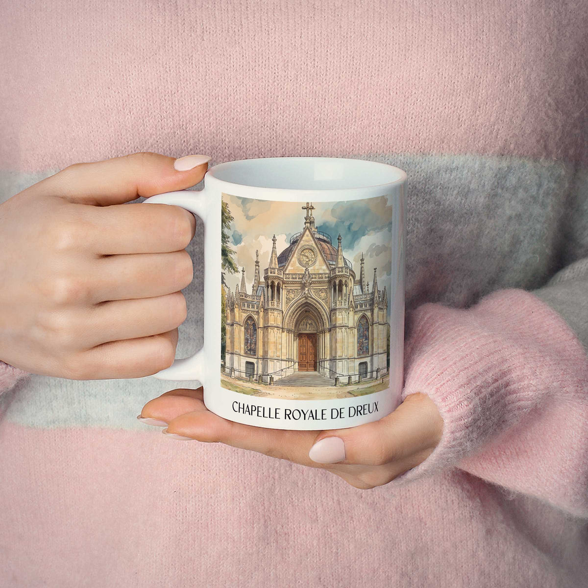 chapelle-royale-dreux-frankreich-kaffeebecher-aquarell