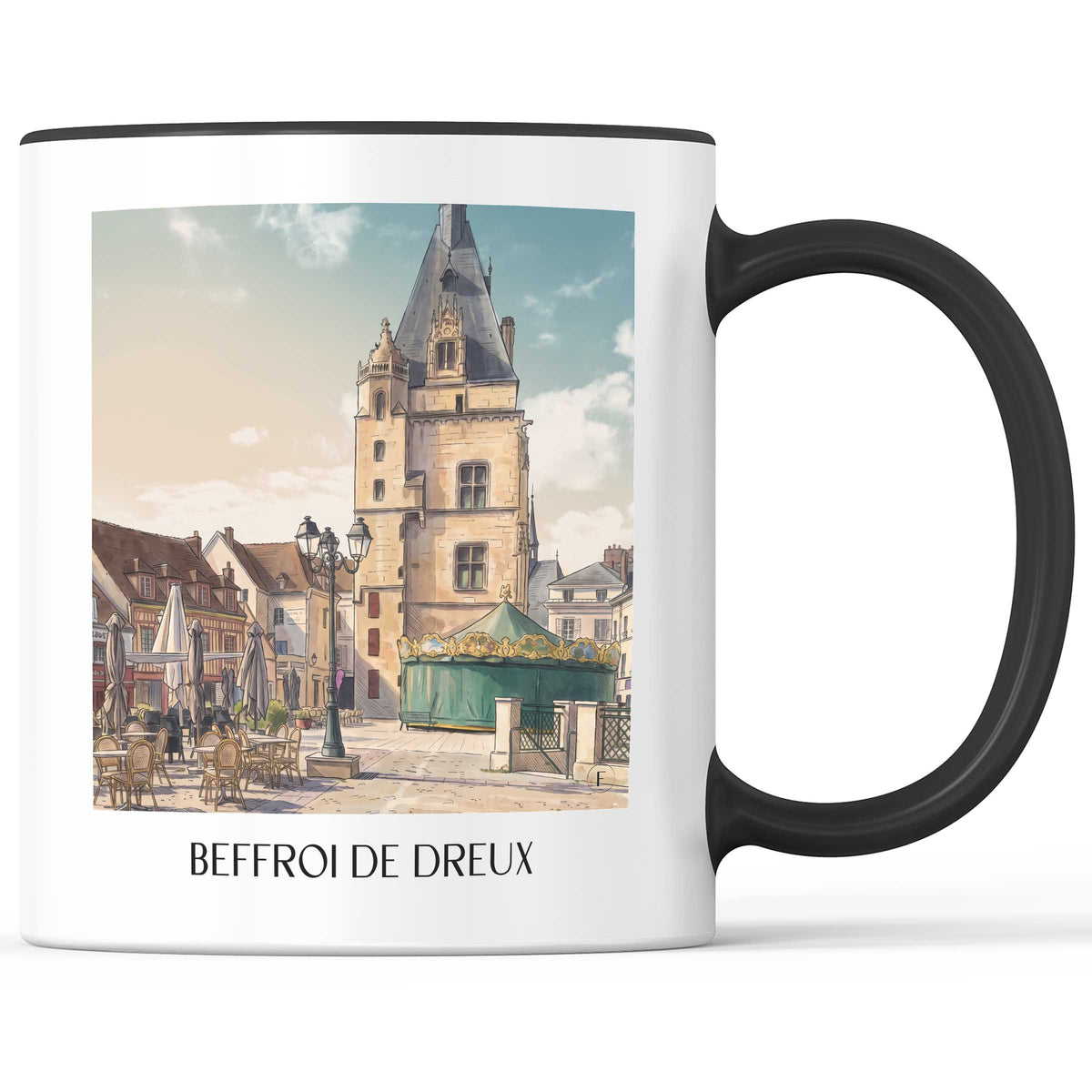 beffroi-de-dreux-eure-et-loir-frankreich-kaffeebecher-aquarell