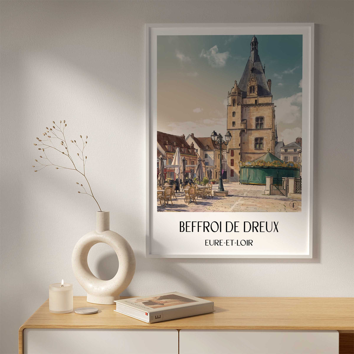 beffroi-de-dreux-eure-et-loir-frankreich-poster-aquarell