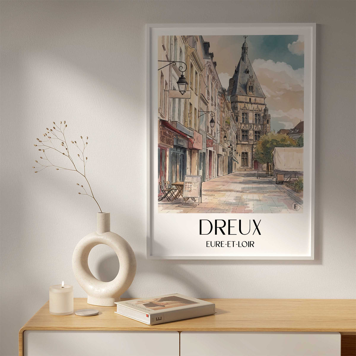 dreux-eure-et-loir-frankreich-poster-aquarell