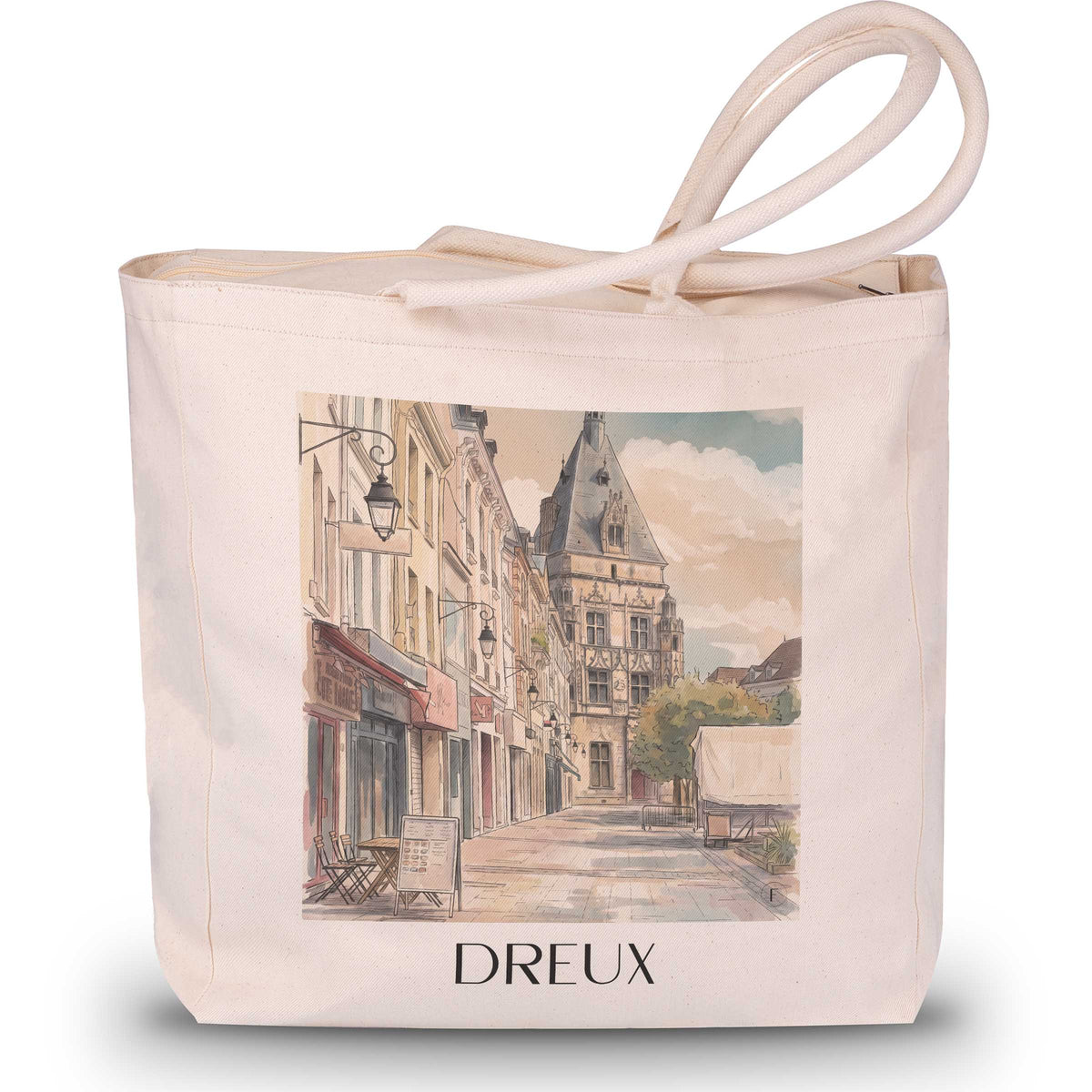 Dreux Shopping Tasche - Eure-et-Loir - Frankreich Tote Bag - Einkaufstasche im Aquarell Stil