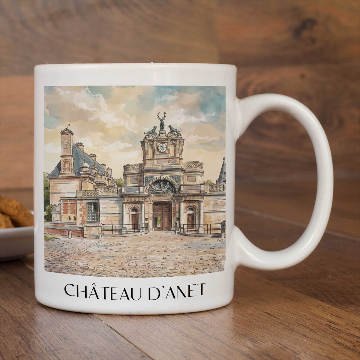 château-d'anet-eure-et-loir-frankreich-kaffeebecher-aquarell