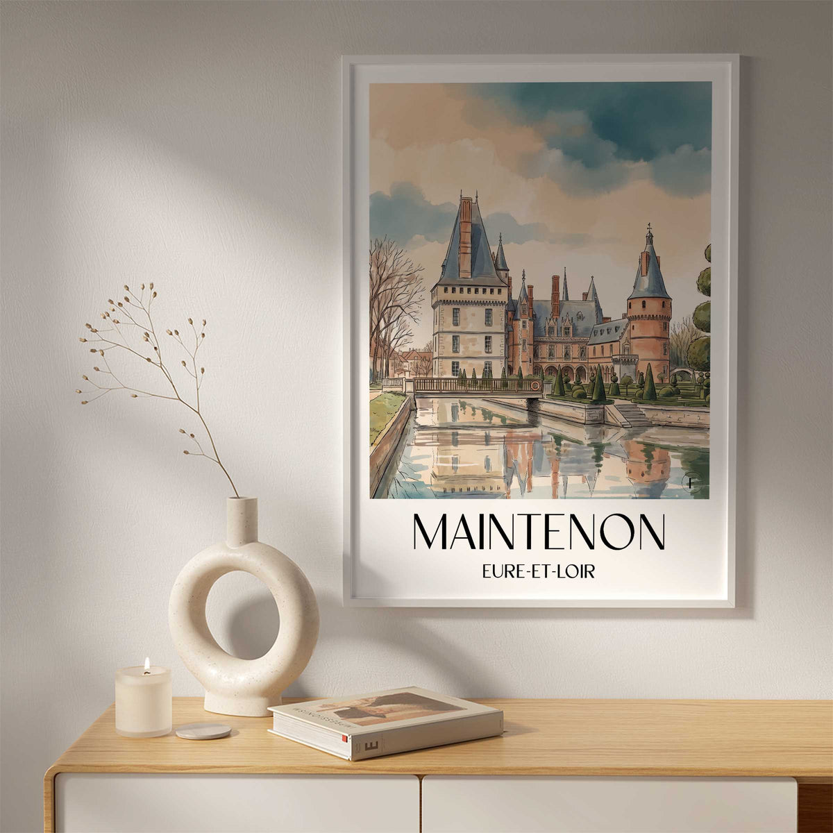 maintenon-eure-et-loir-frankreich-poster-aquarell