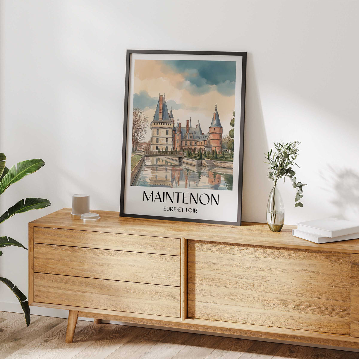 maintenon-eure-et-loir-frankreich-poster-aquarell