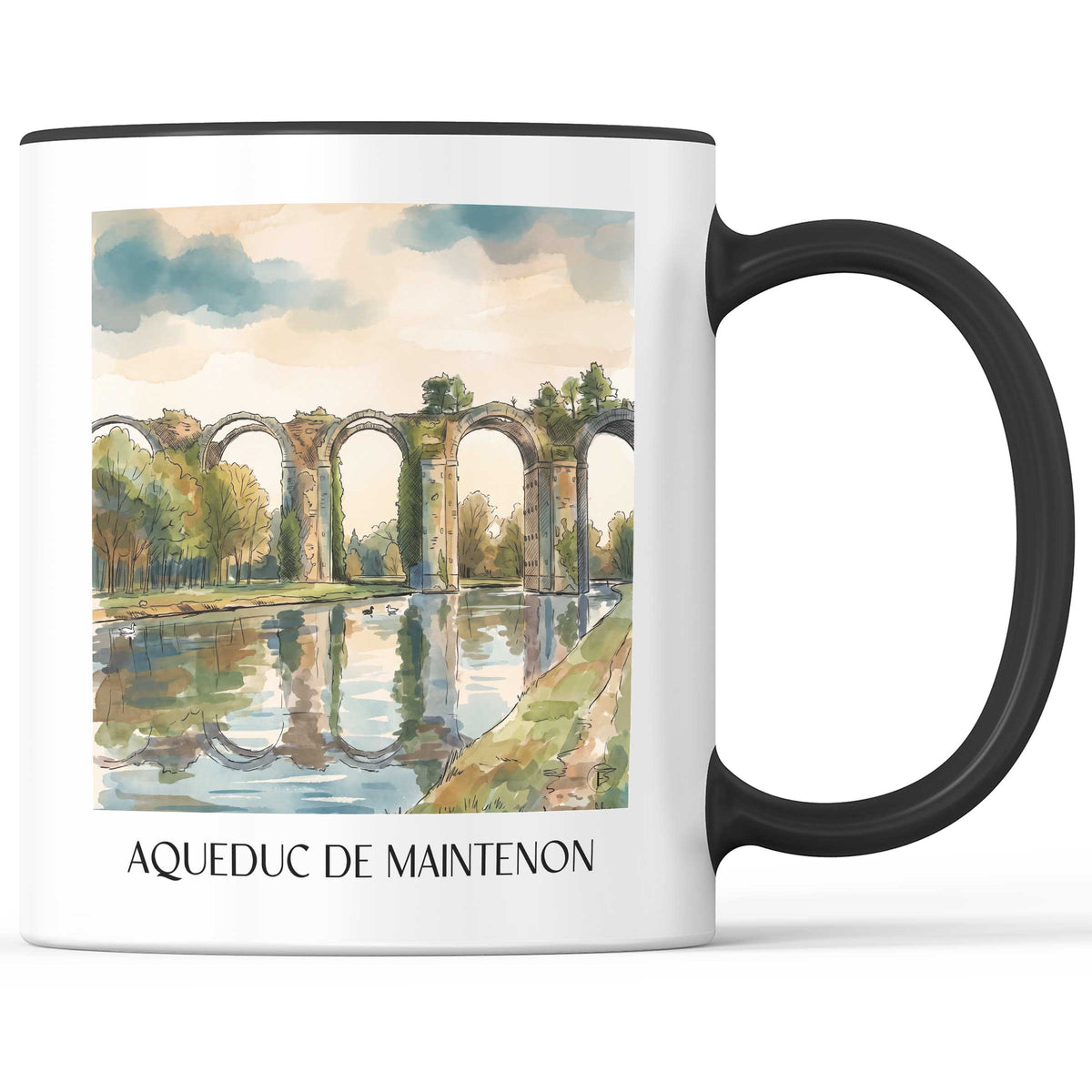 aqueduc-de-maintenon--eure-et-loir-frankreich-kaffeebecher-aquarell