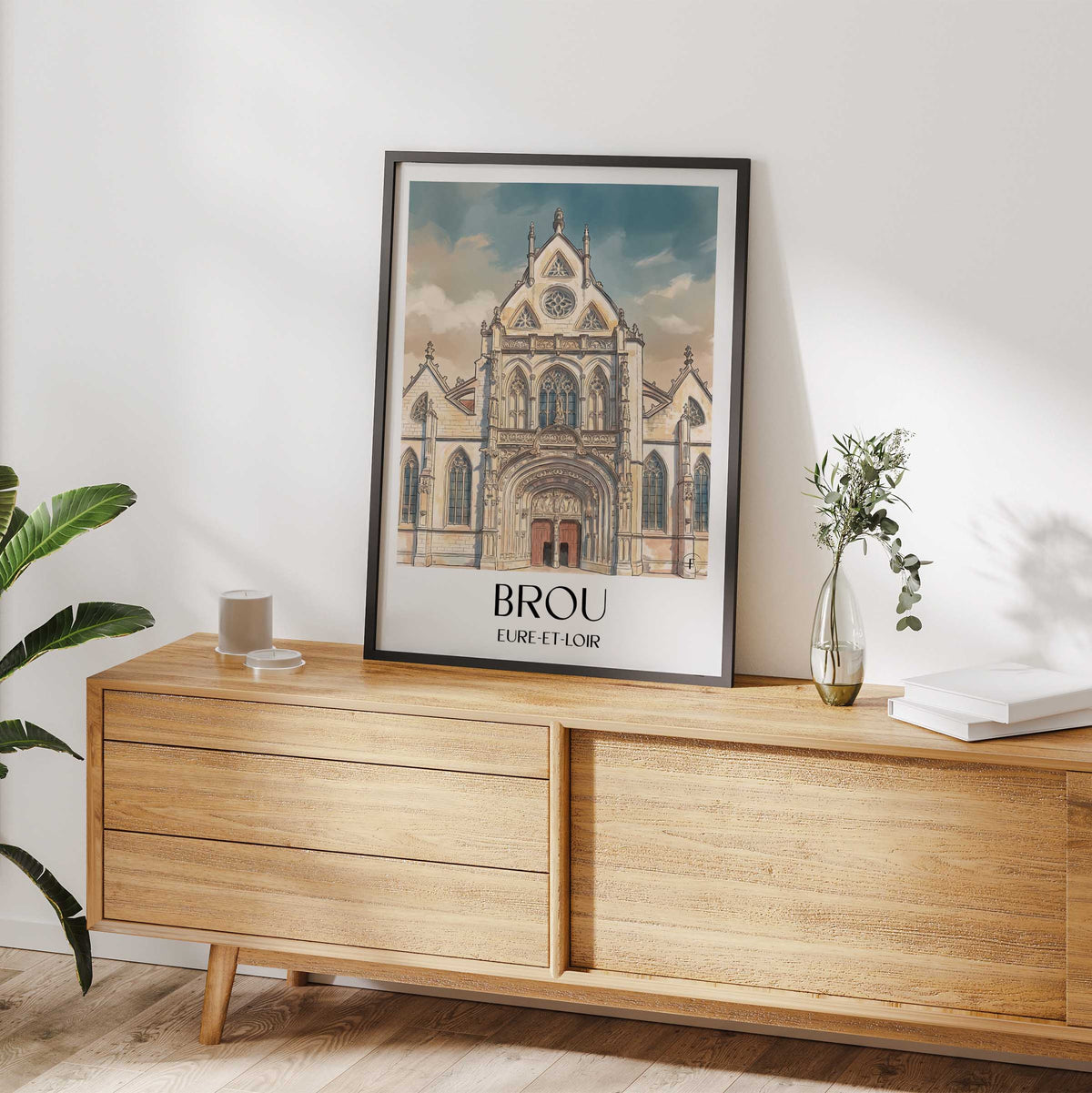 brou-eure-et-loir-frankreich-poster-aquarell