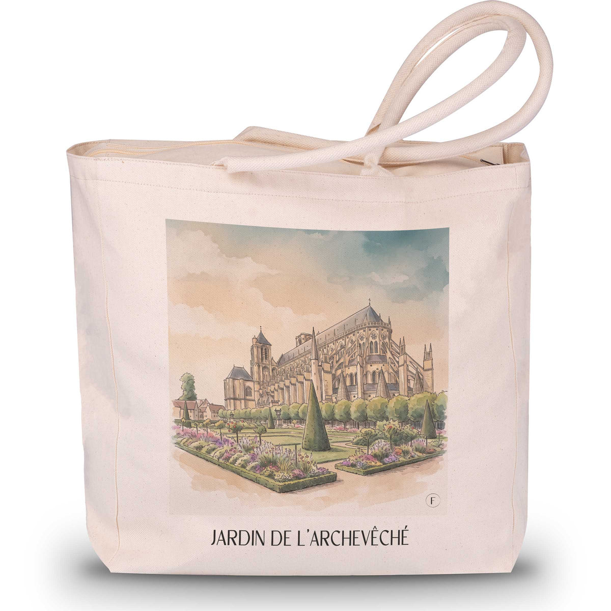 Jardin de l'Archevêché Shopping Tasche - Bourges - Frankreich Tote Bag - Einkaufstasche im Aquarell Stil